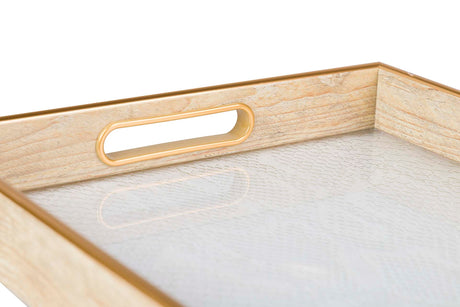 SET 2 BANDEJAS CRISTAL PU 40x30x5 35x25x5 CM