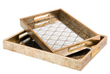SET 2 BANDEJAS CRISTAL PU 40x30x5 35x25x5 CM