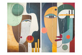 Canva Biombo Faces Abstract 120x3x180 cm