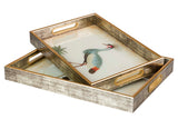 SET 2 BANDEJAS CRISTAL PU 40x30x5 35x25x5 CM