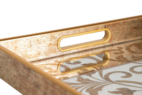 SET 2 BANDEJAS CRISTAL PU 40x30x5 35x25x5 CM