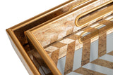 SET 2 BANDEJAS CRISTAL PU 40x30x5 35x25x5 CM