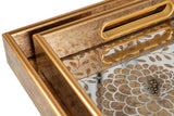 SET 2 BANDEJAS CRISTAL PU 40x30x5 35x25x5 CM
