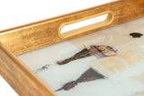 SET 2 BANDEJAS CRISTAL PU 40x30x5 35x25x5 CM