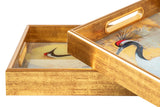 SET 2 BANDEJAS CRISTAL PU 40x30x5 35x25x5 CM