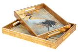 SET 2 BANDEJAS CRISTAL PU 40x30x5 35x25x5 CM