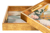 SET 2 BANDEJAS CRISTAL PU 40x30x5 35x25x5 CM