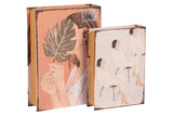 SET 2 CAJAS LIBRO MUJERES 34x25x7 27x20x6 CM