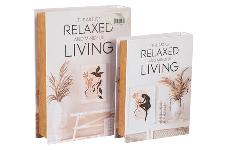 SET 2 CAJAS LIBRO DECORACION 34x25x7 27x20x6 CM