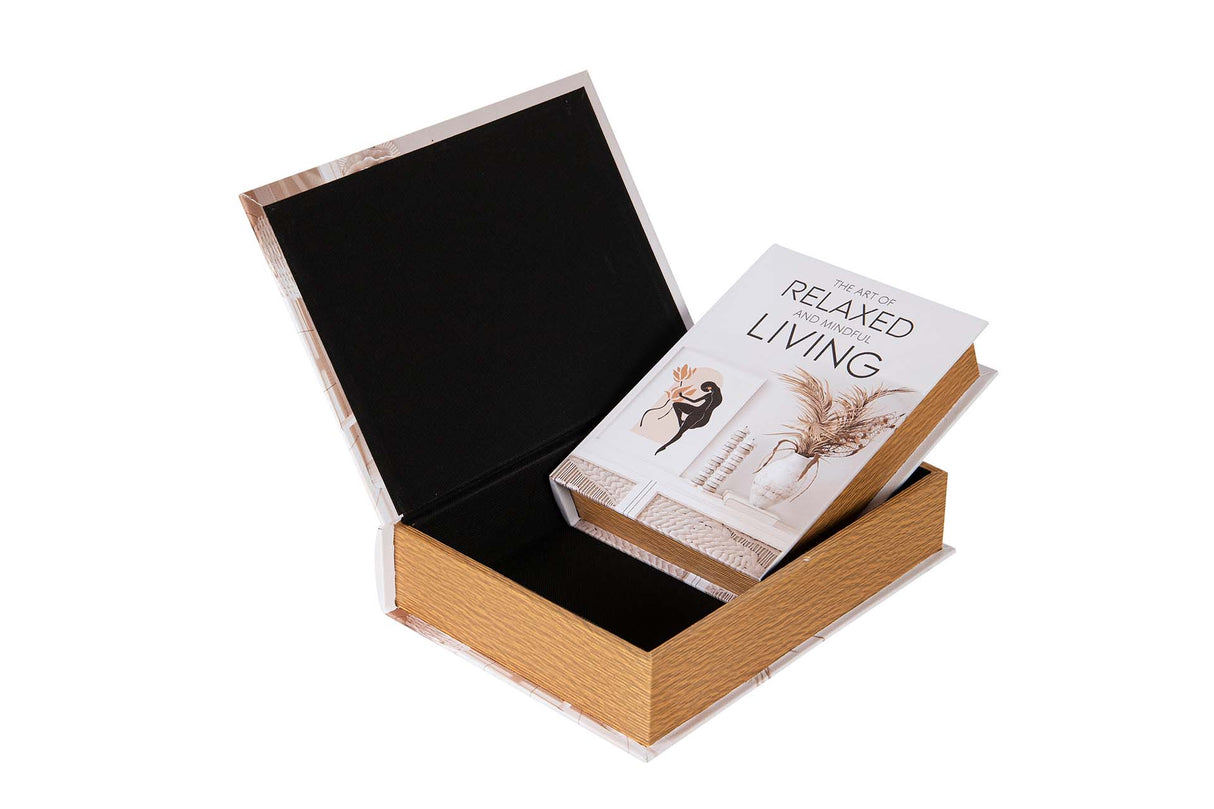 SET 2 CAJAS LIBRO DECORACION 34x25x7 27x20x6 CM
