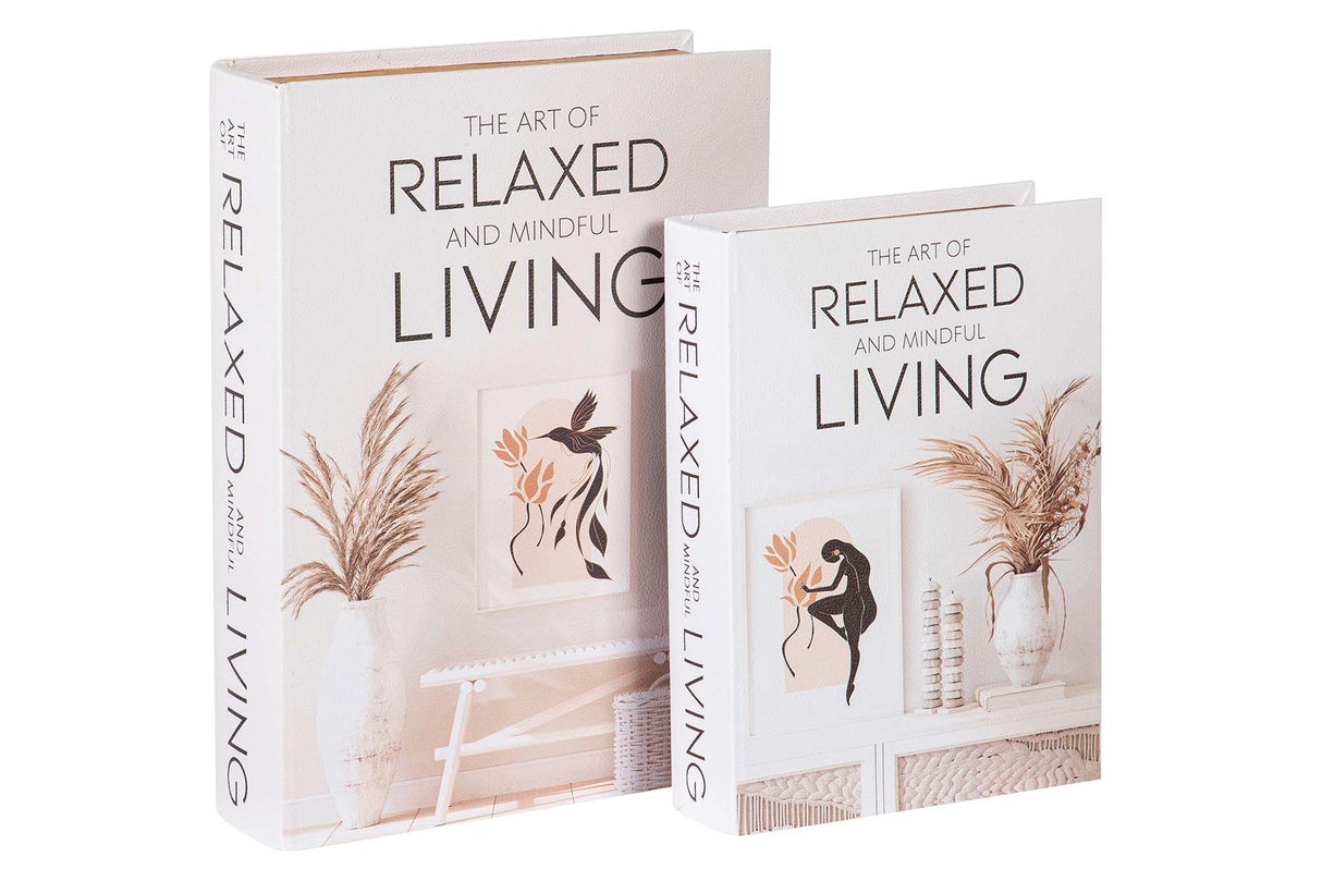 SET 2 CAJAS LIBRO DECORACION 34x25x7 27x20x6 CM