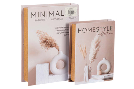 SET 2 CAJAS LIBRO DECORACION 34x25x7 27x20x6 CM