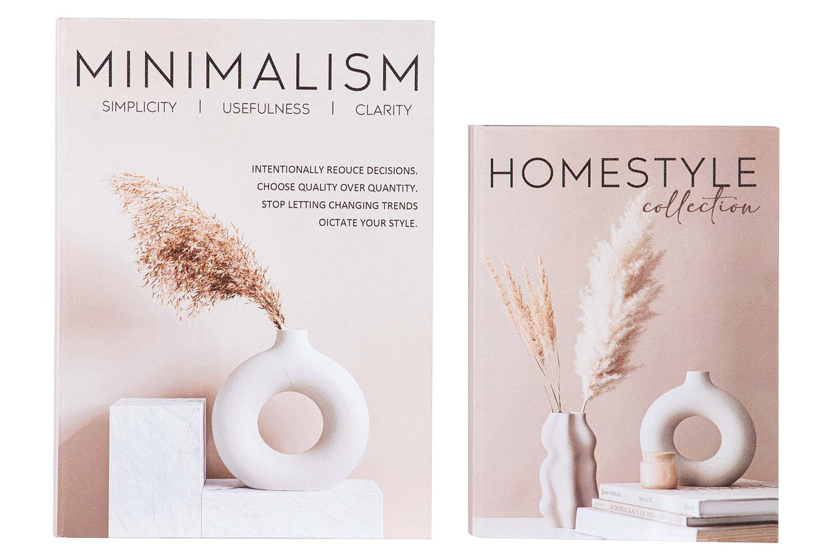 SET 2 CAJAS LIBRO DECORACION 34x25x7 27x20x6 CM