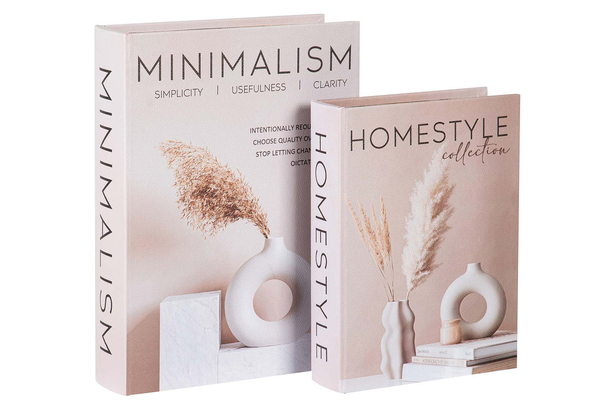 SET 2 CAJAS LIBRO DECORACION 34x25x7 27x20x6 CM