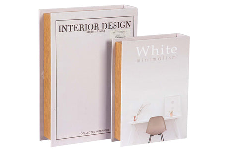 SET 2 CAJAS LIBRO DECORACION 34x25x7 27x20x6 CM