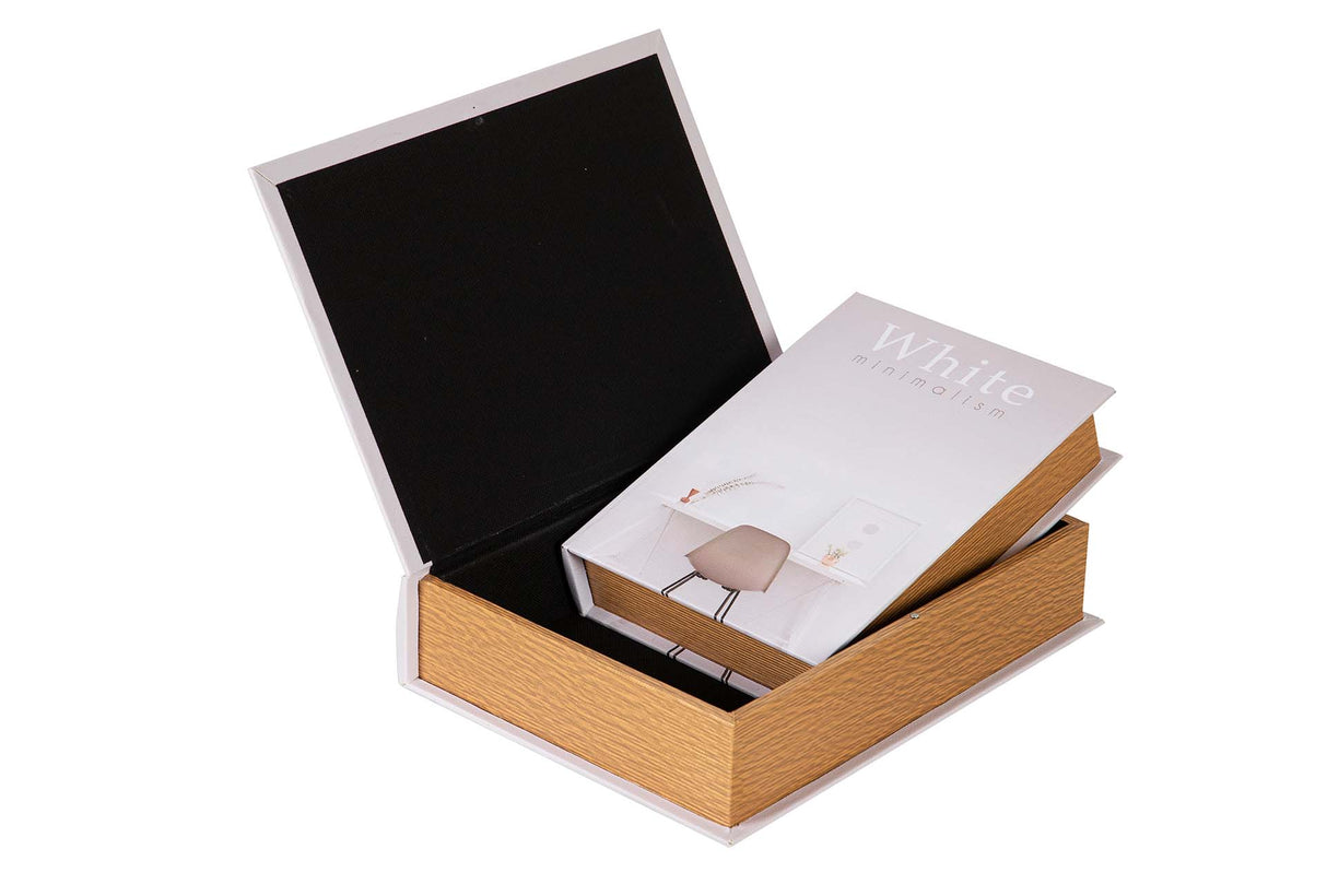 SET 2 CAJAS LIBRO DECORACION 34x25x7 27x20x6 CM