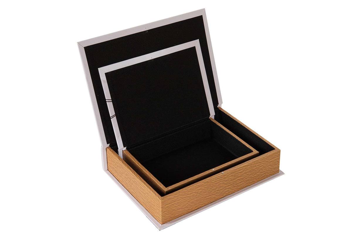 SET 2 CAJAS LIBRO DECORACION 34x25x7 27x20x6 CM