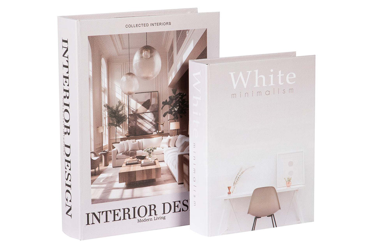 SET 2 CAJAS LIBRO DECORACION 34x25x7 27x20x6 CM