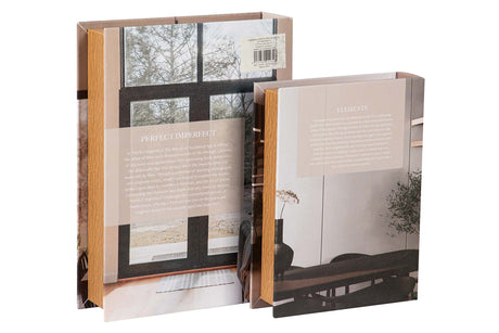 SET 2 CAJAS LIBRO DECORACION 34x25x7 27x20x6 CM