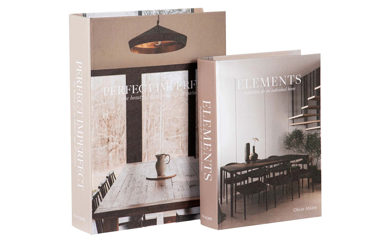 SET 2 CAJAS LIBRO DECORACION 34x25x7 27x20x6 CM