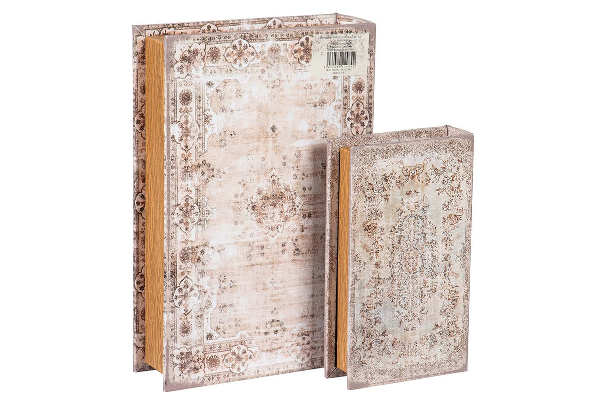 SET 2 CAJAS LIBRO ESPEJO 33x22x7 23x14x5 CM