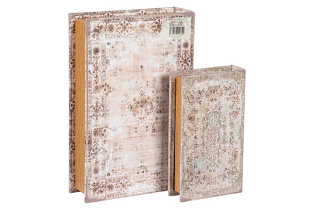 SET 2 CAJAS LIBRO ESPEJO 33x22x7 23x14x5 CM