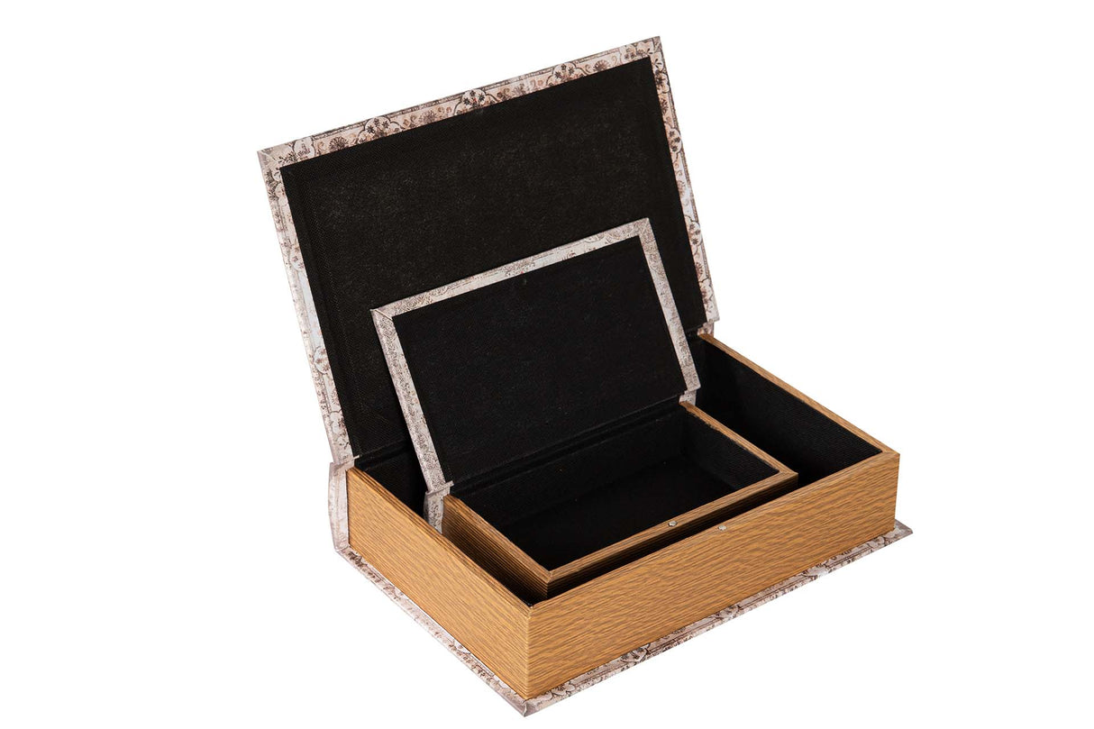 SET 2 CAJAS LIBRO ESPEJO 33x22x7 23x14x5 CM