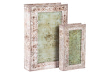 SET 2 CAJAS LIBRO ESPEJO 33x22x7 23x14x5 CM