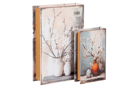 SET 2 CAJAS LIBRO ESPEJO 33x22x7 23x14x5 CM
