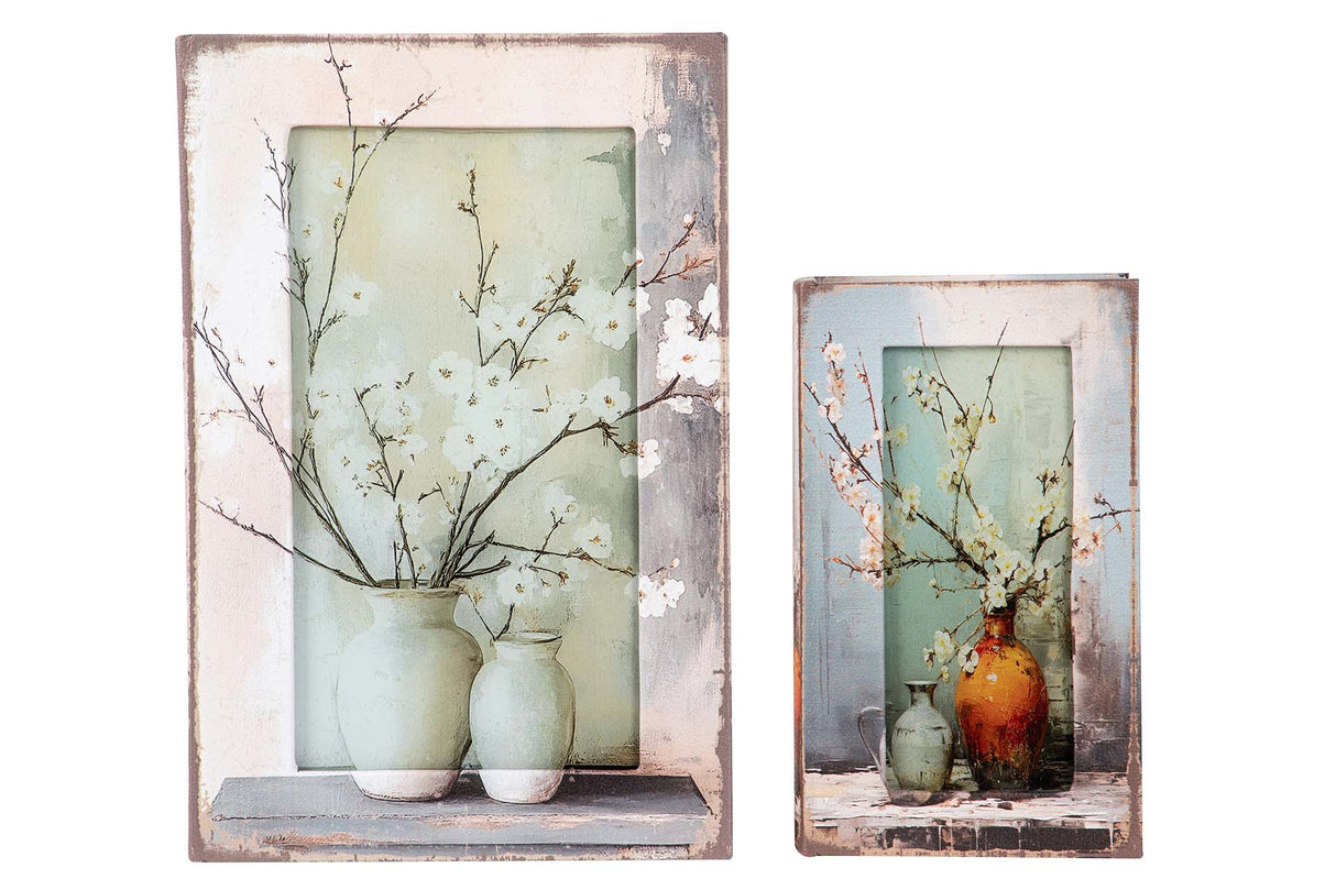 SET 2 CAJAS LIBRO ESPEJO 33x22x7 23x14x5 CM