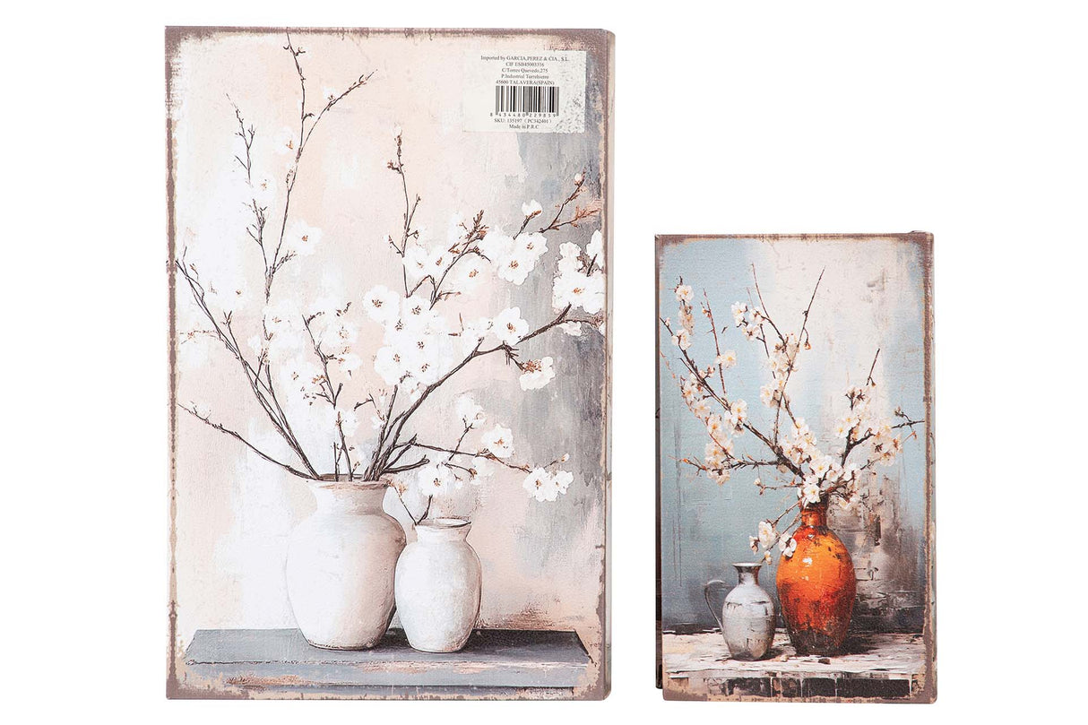 SET 2 CAJAS LIBRO ESPEJO 33x22x7 23x14x5 CM