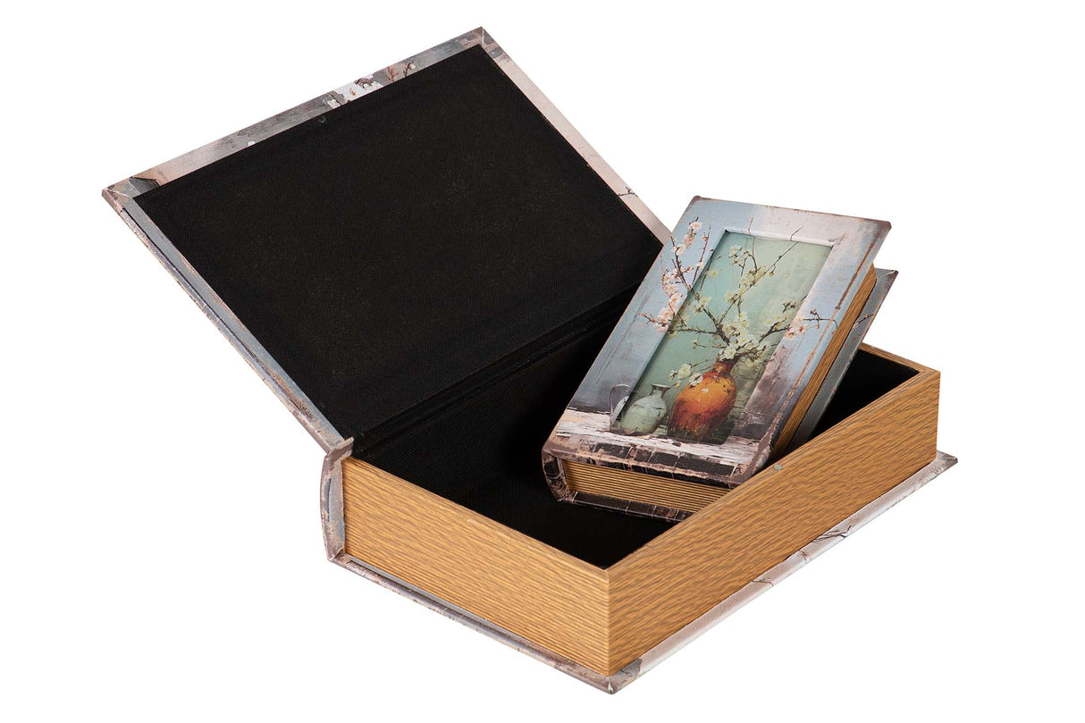 SET 2 CAJAS LIBRO ESPEJO 33x22x7 23x14x5 CM