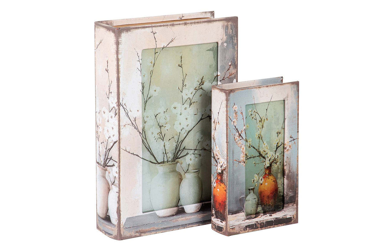 SET 2 CAJAS LIBRO ESPEJO 33x22x7 23x14x5 CM