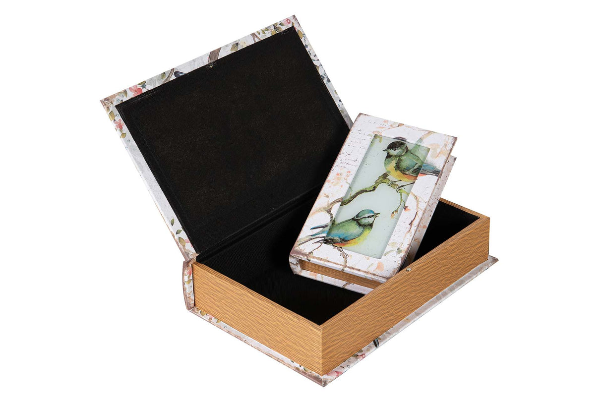 SET 2 CAJAS LIBRO ESPEJO 33x22x7 23x14x5 CM