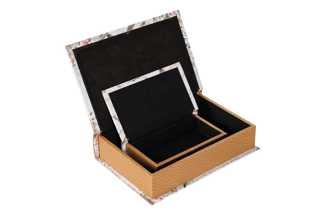 SET 2 CAJAS LIBRO ESPEJO 33x22x7 23x14x5 CM