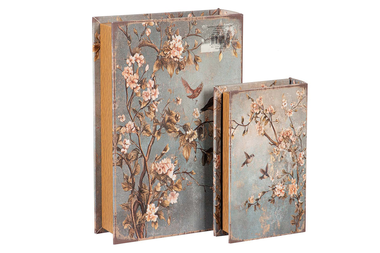 SET 2 CAJAS LIBRO ESPEJO 33x22x7 23x14x5 CM