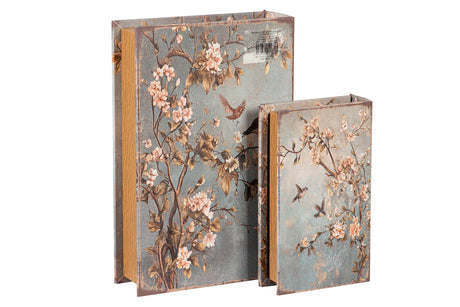 SET 2 CAJAS LIBRO ESPEJO 33x22x7 23x14x5 CM