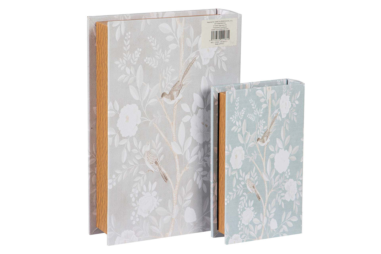 SET 2 CAJAS LIBRO ESPEJO 33x22x7 23x14x5 CM