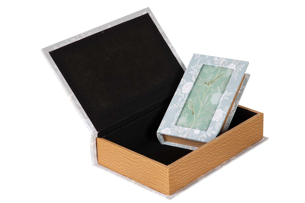 SET 2 CAJAS LIBRO ESPEJO 33x22x7 23x14x5 CM