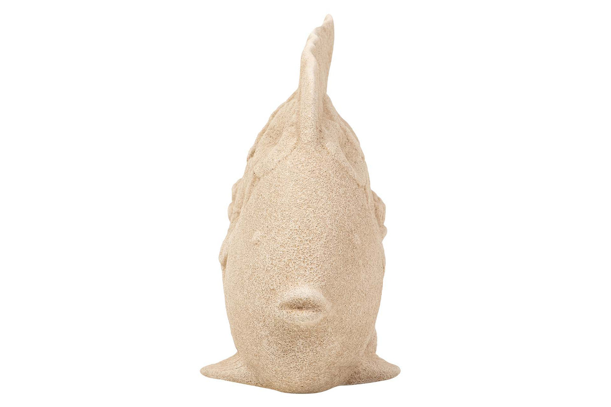 FIGURA PEZ CERAMICA MARRON 34x29x11 CM