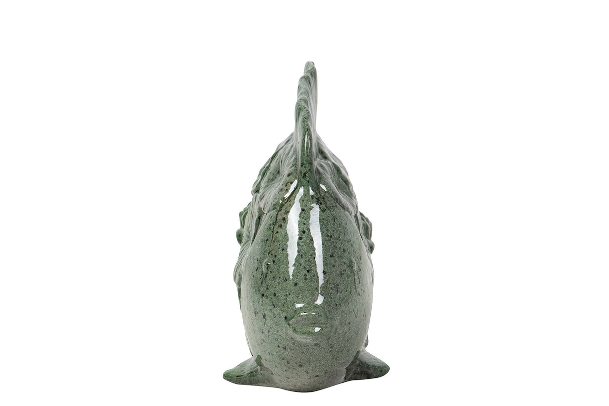 Poisson en céramique verte Figure 30x24x10 cm