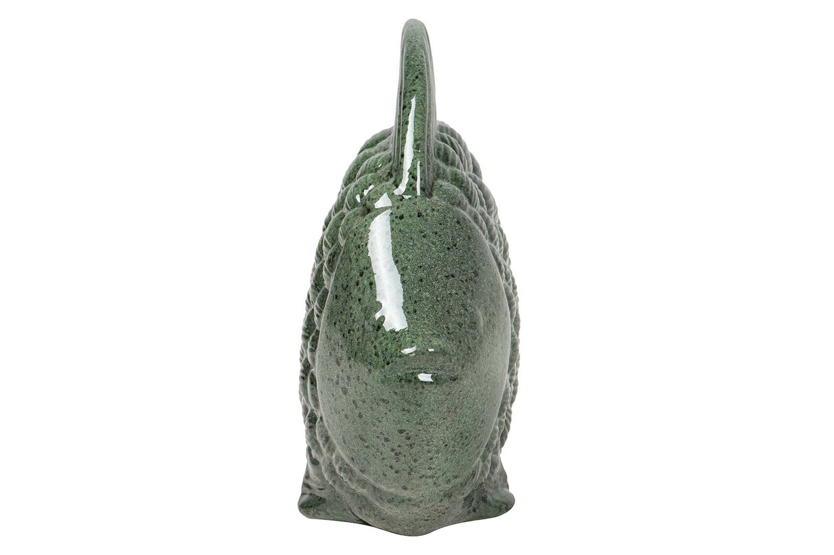 FIGURA PEZ CERAMICA VERDE 34x29x11 CM