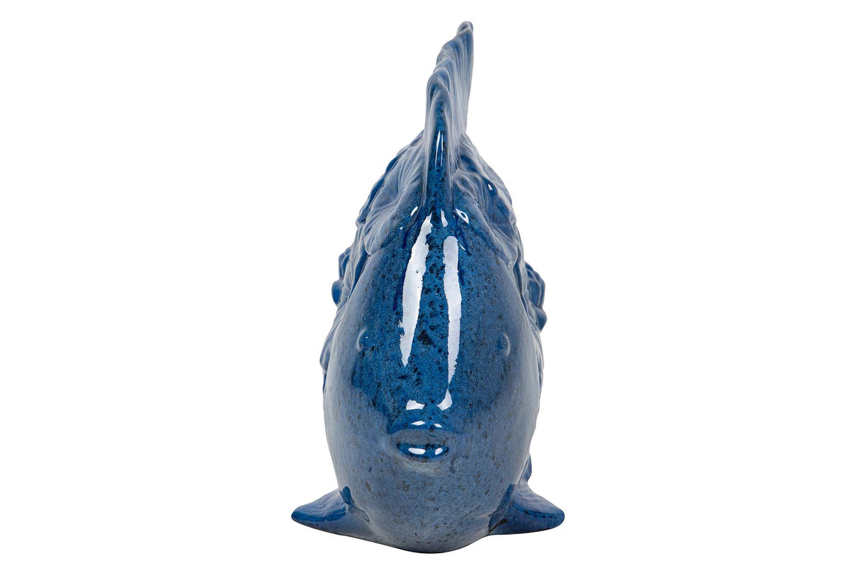 FIGURA CERAMICA PEZ AZUL 34x29x11 CM