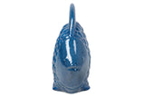 FIGURA PEZ CERAMICA AZUL 34x29x11 CM