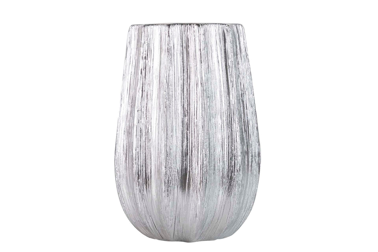 Vaso in ceramica d'argento 18x18x26 cm