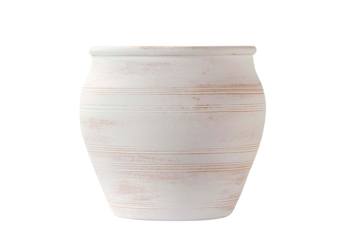 Pot en céramique blanc 32x32x28 cm