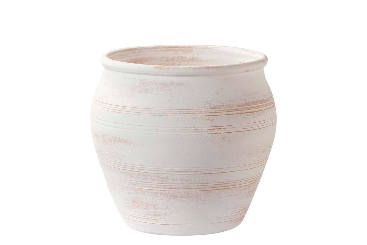 Pot en céramique blanc 32x32x28 cm