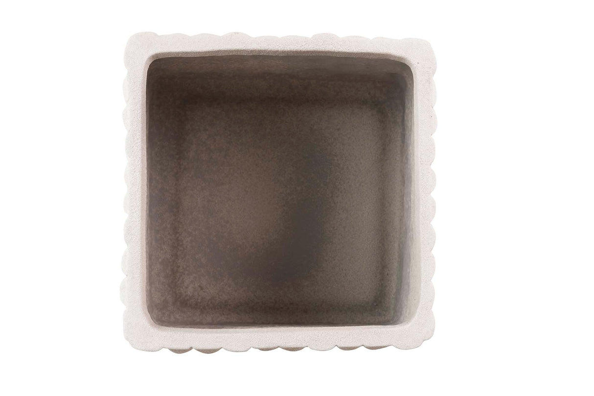 MACETERO CERAMICA BEIGE 24x24x20 CM