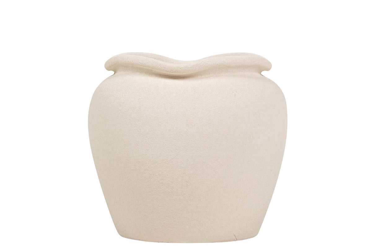 MACETERO CERAMICA BEIGE 31x31x28 CM