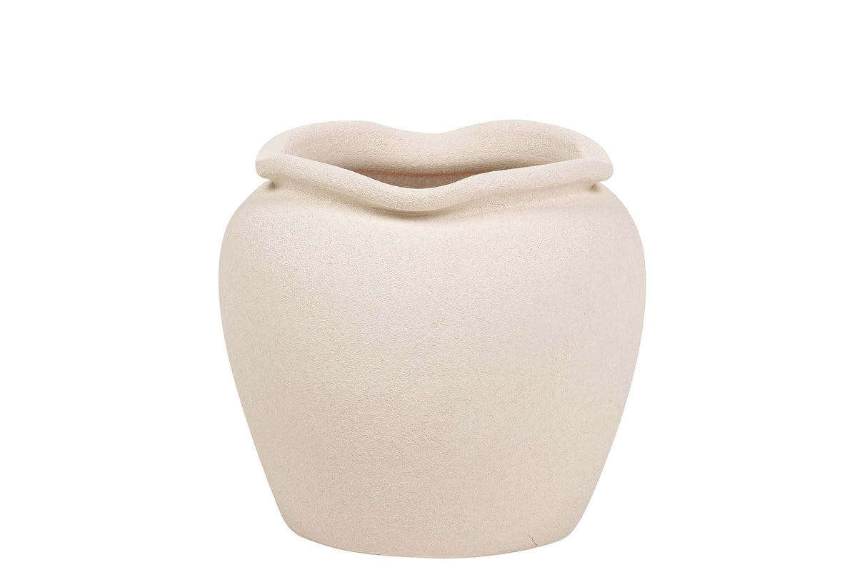 MACETERO CERAMICA BEIGE 31x31x28 CM